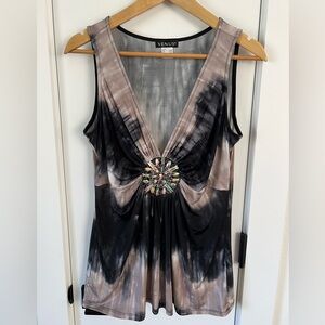 Venus Tye Dye Low Cut Sleeveless Shirt - L